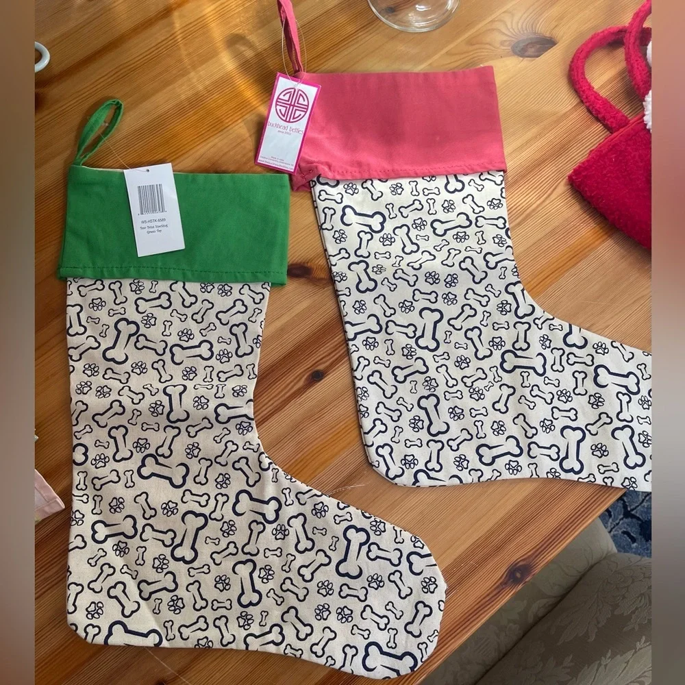 NWT-DOG CHRISTMAS STOCKINGS BY BUCKHEAD BETTIES-GREAT GIFT!